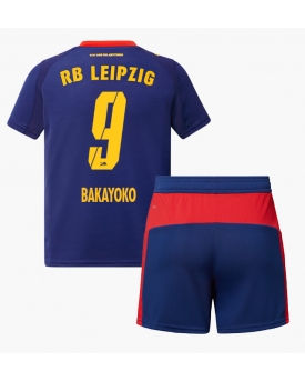 Billige Fotballdrakt RB Leipzig Johan Bakayoko #9 Replika Bortedraktsett Barn 2025-26 Kortermet (med bukser)